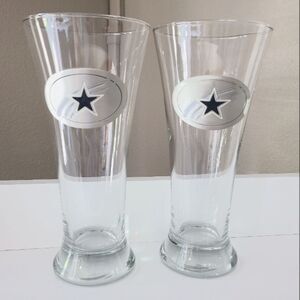 nfl dallas cowboys americas team set  of 2 16 ounce pilsner beer glasses gifting